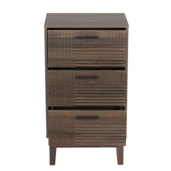 Meuble de rangement en bois Lida 3 tiroirs marron foncé 40x29,5xH72cm < Gifi