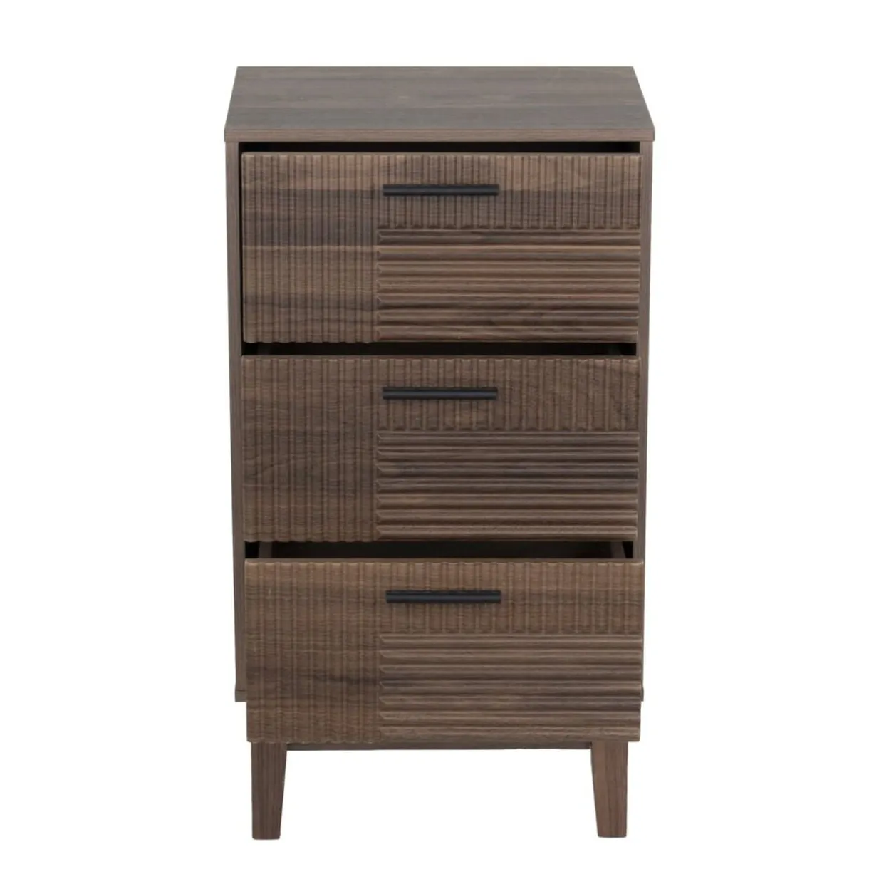 Meuble de rangement en bois Lida 3 tiroirs marron foncé 40x29,5xH72cm < Gifi