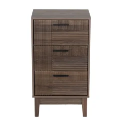 Meuble de rangement en bois Lida 3 tiroirs marron foncé 40x29,5xH72cm < Gifi