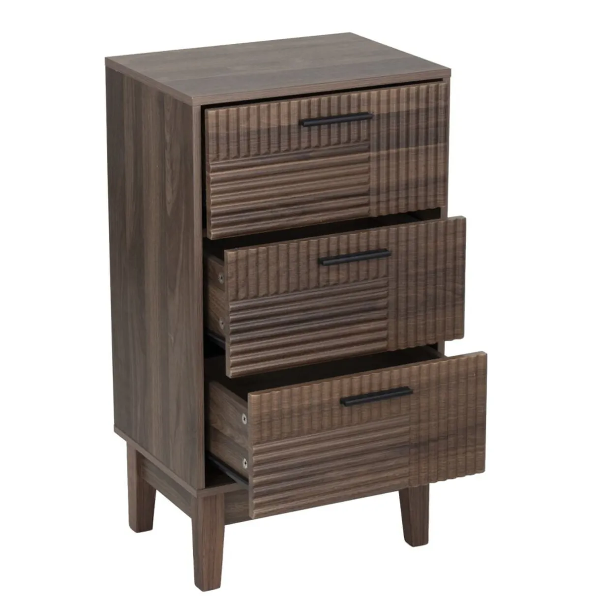 Meuble de rangement en bois Lida 3 tiroirs marron foncé 40x29,5xH72cm < Gifi