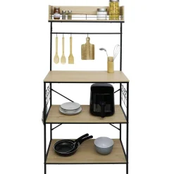 Meuble de rangement Kitchen bois et métal 80xH160x40cm < Gifi Hot