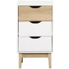 Meuble de rangement Lida 3 tiroirs en bois naturel et blanc < Gifi