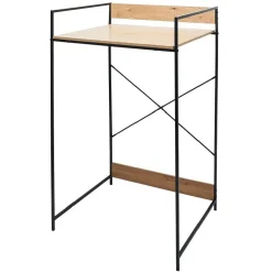 Meuble pour buanderie bois et acier noir 70xH115x60cm < Gifi Outlet
