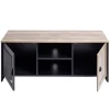 Meuble TV métal et bois Laura 2 portes 118x39xH49cm < Gifi Discount