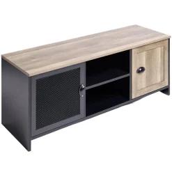 Meuble TV métal et bois Laura 2 portes 118x39xH49cm < Gifi Discount