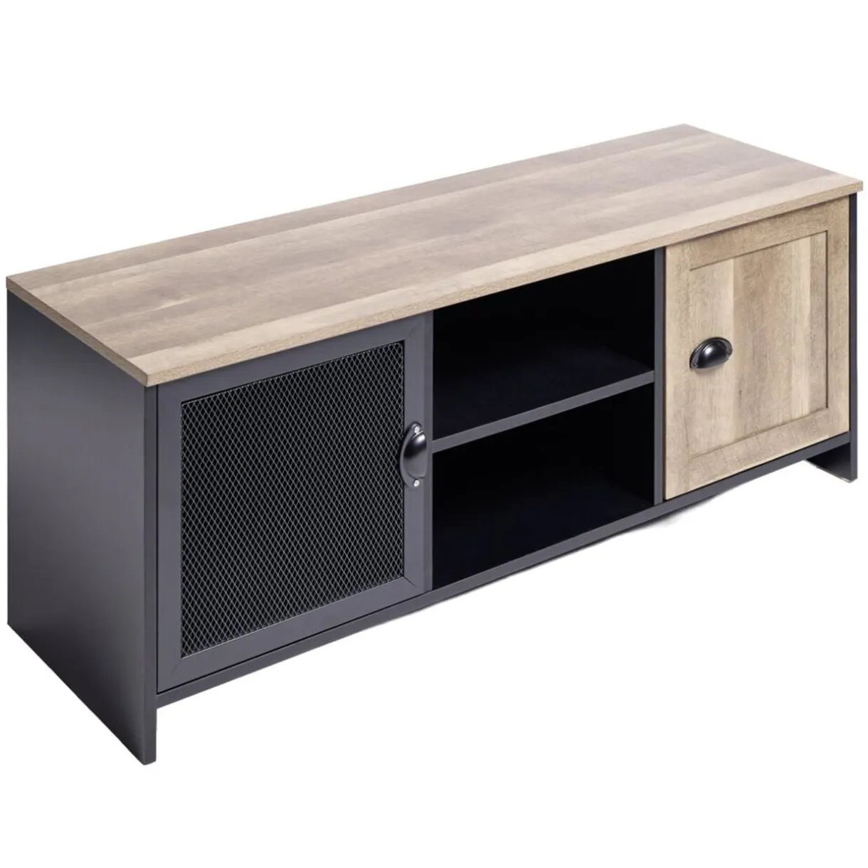 Meuble TV métal et bois Laura 2 portes 118x39xH49cm < Gifi Discount