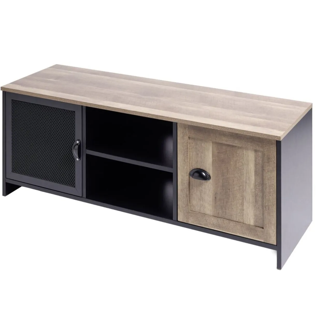 Meuble TV métal et bois Laura 2 portes 118x39xH49cm < Gifi Discount
