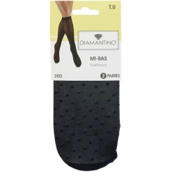Mi-bas fantaisie noir 20D x2
