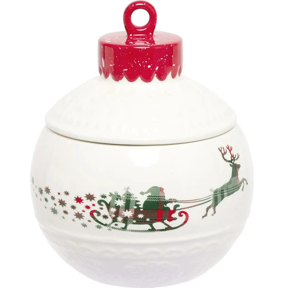 Mini bonbonnière en céramique décor Noël rouge blanc < Gifi Best