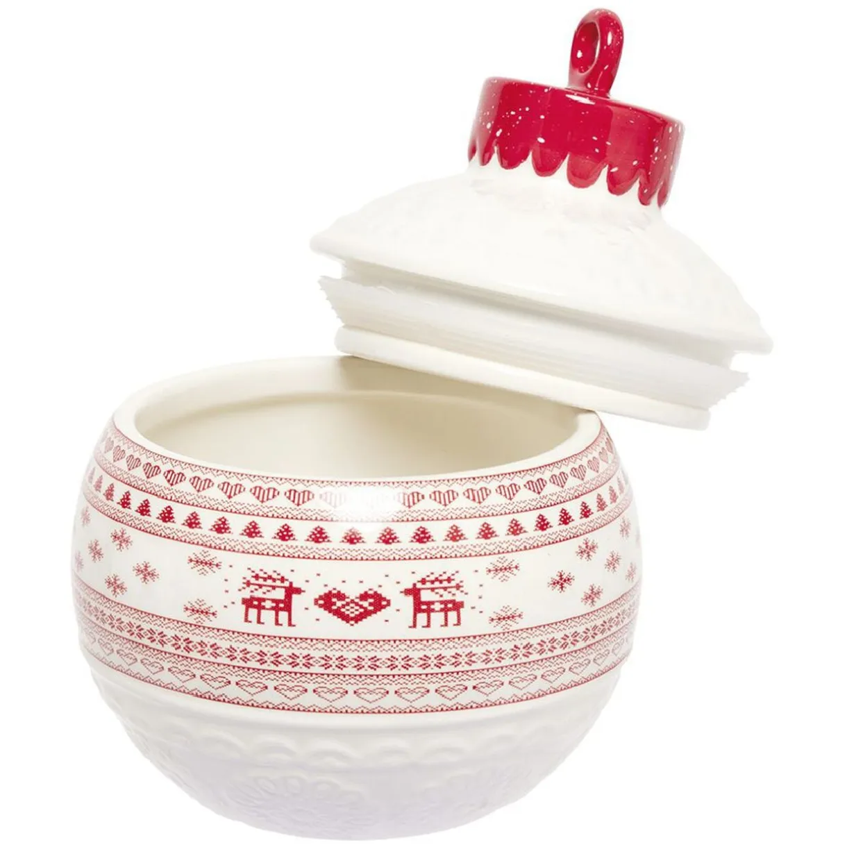 Mini bonbonnière en céramique décor Noël rouge blanc < Gifi Best