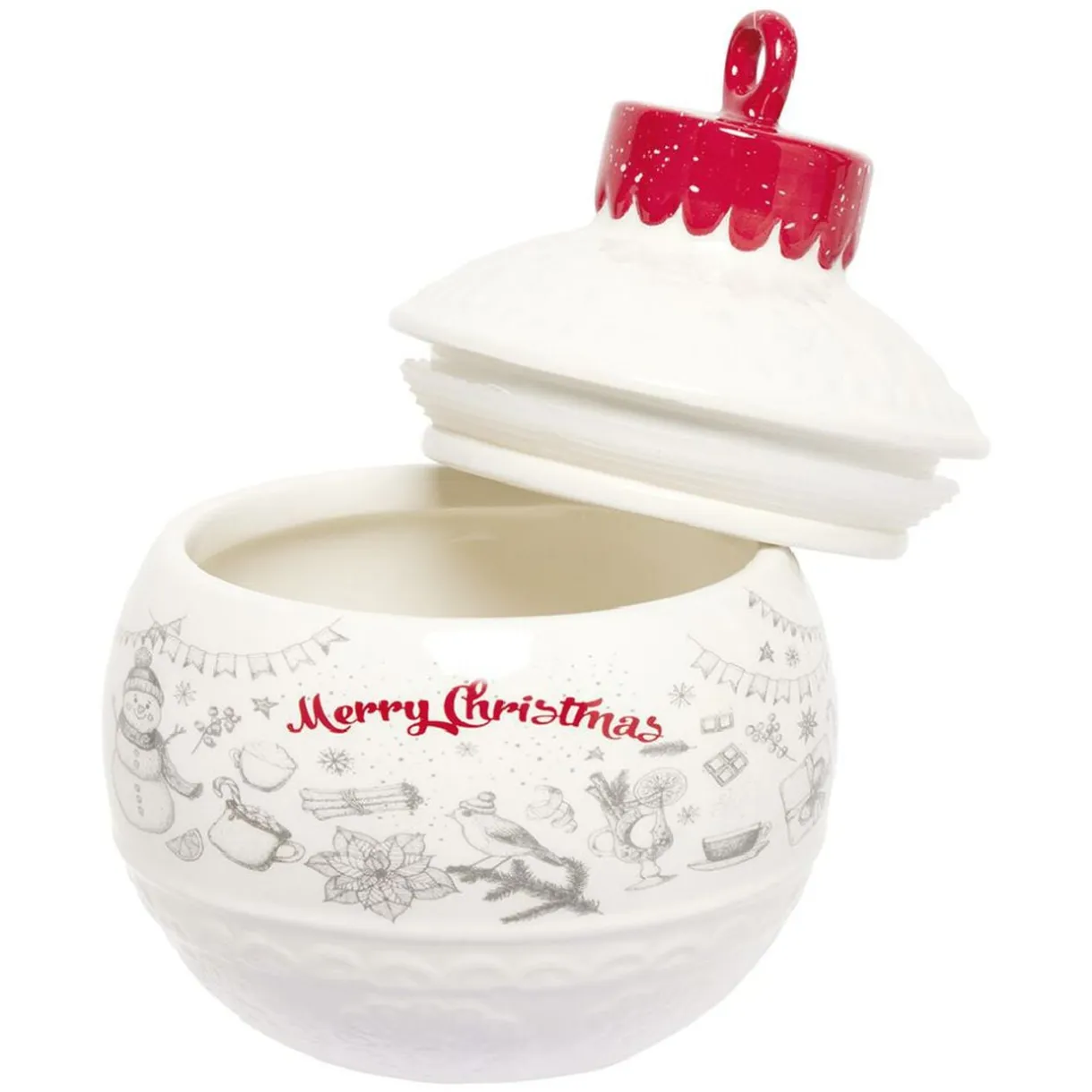 Mini bonbonnière en céramique décor Noël rouge blanc < Gifi Best