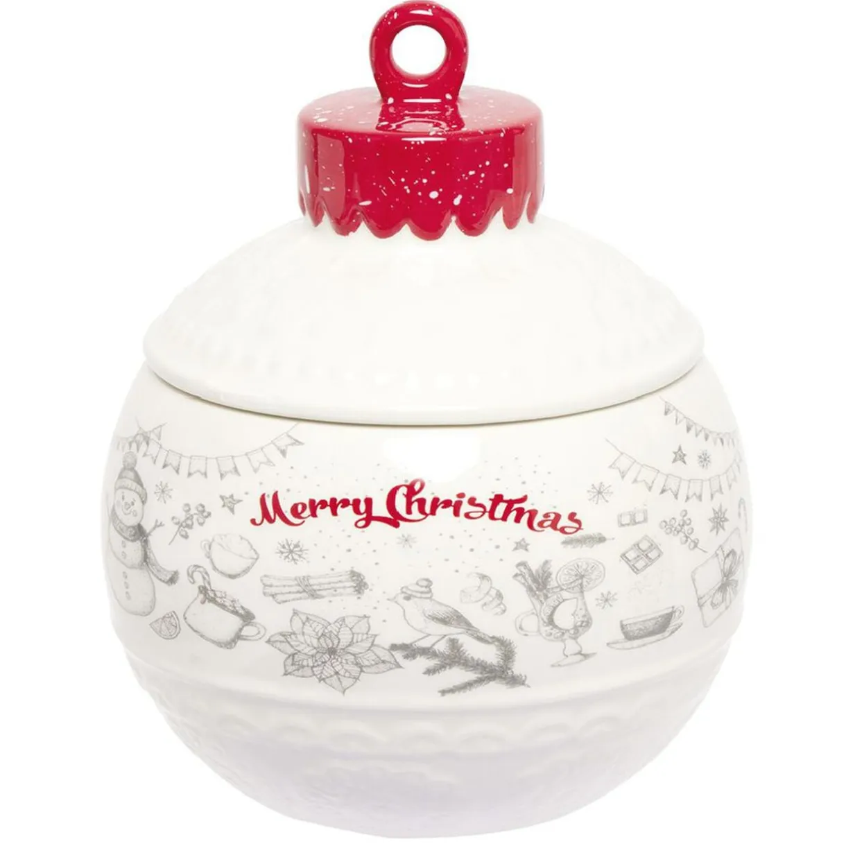 Mini bonbonnière en céramique décor Noël rouge blanc < Gifi Best