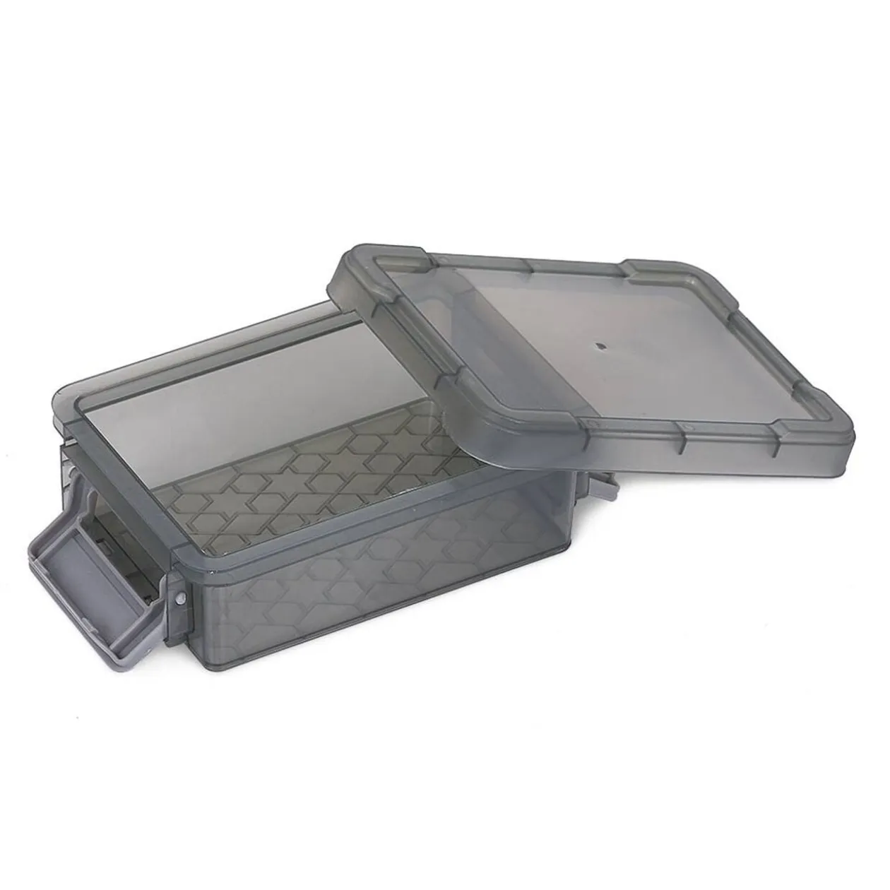 Mini boîte en plastique gris fermeture clips 0,20L - Lot de 2