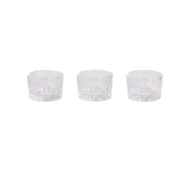 Mini bougeoir x3 en verre façon cristallin Ø5xH3,5cm