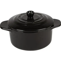 Mini cocotte céramique avec couvercle Ø9.5XH7 cm noir < Gifi Sale