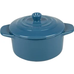Mini cocotte ronde bleu canard