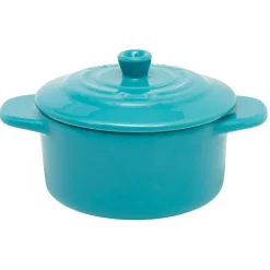 Mini cocotte ronde bleu turquoise