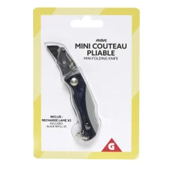 Mini couteau pliable avec 5 lames rechargeables L10cm < Gifi Discount