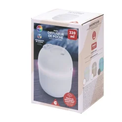 Mini diffuseur d'huile essentielle LED RVB 220ml Ø8xH10cm (3 modèles)