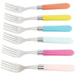 Mini fourchette inox manche plastique x6 < Gifi Sale