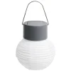 Mini lanterne chinoise solaire en tissu blanc Ø7,5xH12,5cm