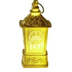Mini lanterne LED orientale carrée 5x5xH10cm (2 modèles doré ou argenté) < Gifi