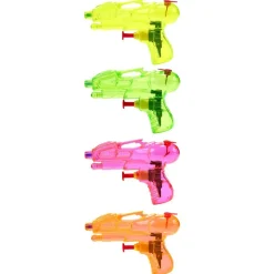 Mini pistolet à eau translucide 11,5x2xH7,5cm (4 pièces)