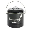 Mini poubelle de cuisine compost noir Ø18xH21cm
