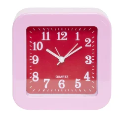 Mini réveil analogique à quartz en plastique avec alarme (4 modèles)