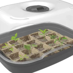 Mini serre de culture plastique gris 38x28xH20cm