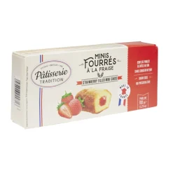 Minis gâteaux fourrés fraise x9 pâtisserie tradition 150g