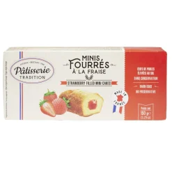 Minis gâteaux fourrés fraise x9 pâtisserie tradition 150g