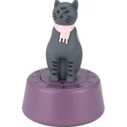 Minuteur cuisine forme chat violet Ø7xH10cm < Gifi Online