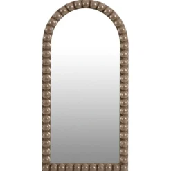 Miroir arche bord boule plastique gris 41x80cm