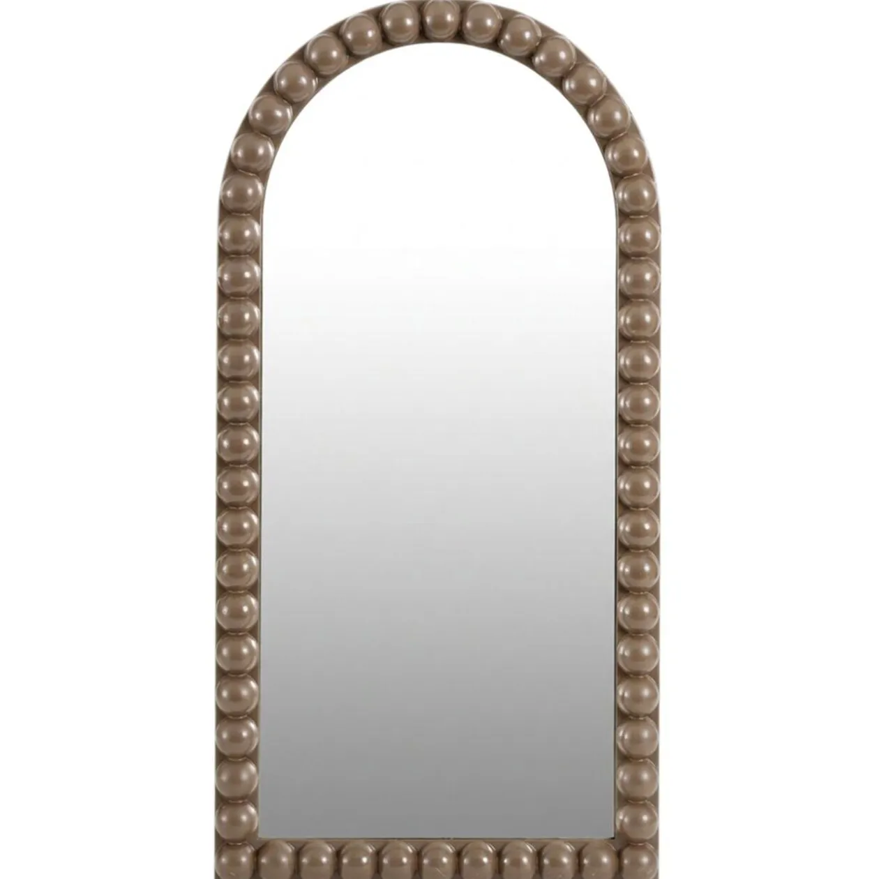 Miroir arche bord boule plastique gris 41x80cm