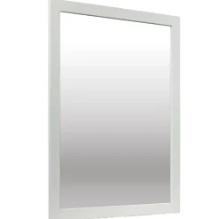 Miroir bord bois et verre blanc 50x70cm