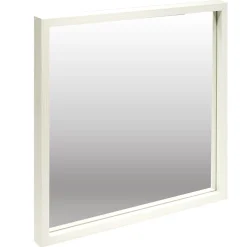 Miroir carré bord bois blanc 39,5x39,5cm