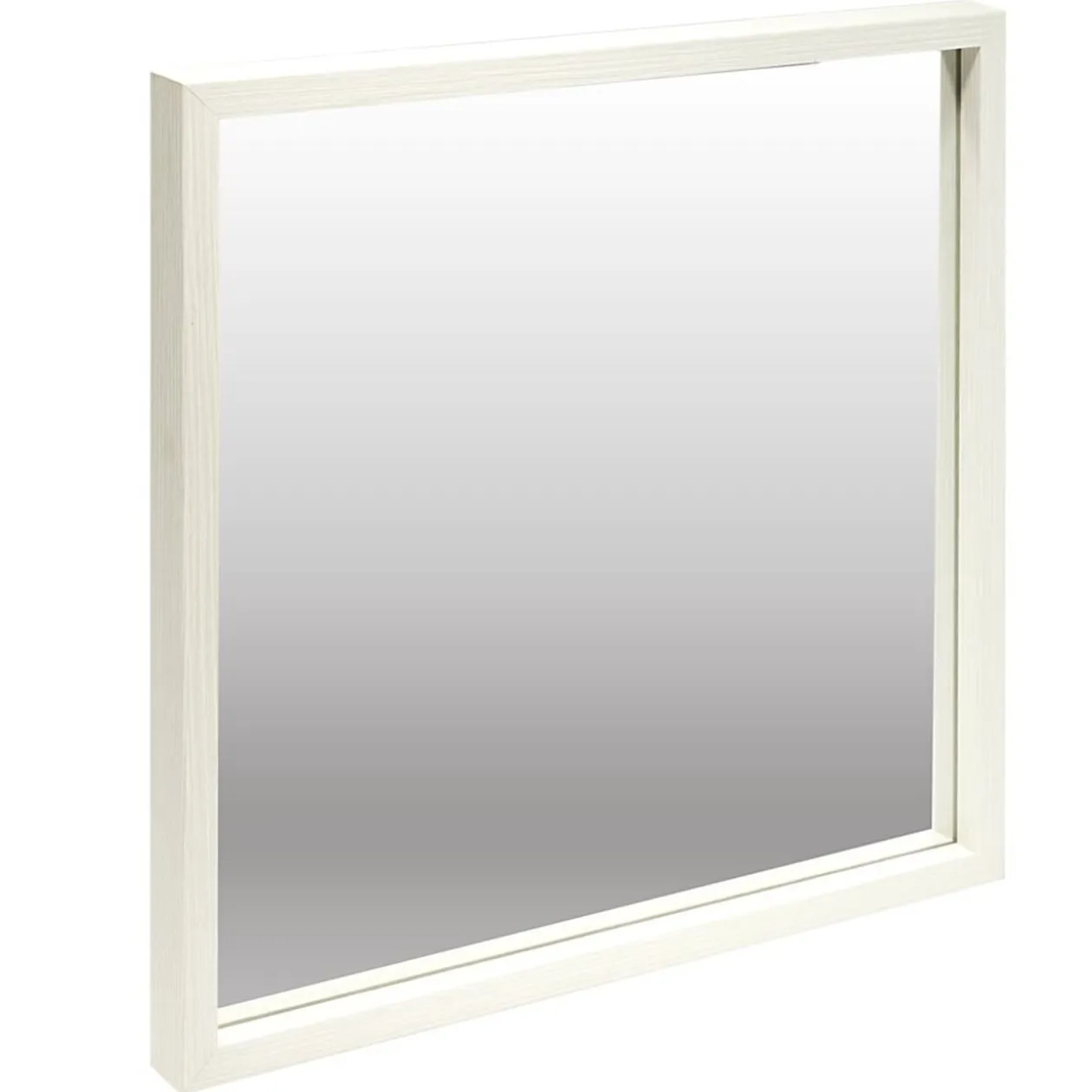 Miroir carré bord bois blanc 39,5x39,5cm