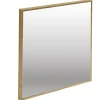 Miroir carré bord fin bois et verre marron 30x30cm < Gifi
