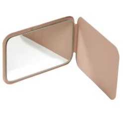 Miroir de poche avec support rose 7x11cm