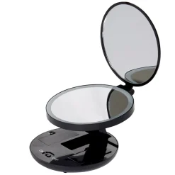 Miroir double rétractable sur pied rond noir LED < Gifi Outlet
