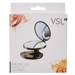 Miroir double rétractable sur pied rond noir LED < Gifi Outlet