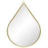 Miroir forme goutte métal doré