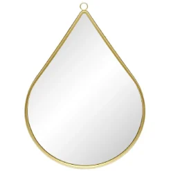 Miroir forme goutte métal doré