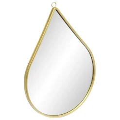 Miroir forme goutte métal doré