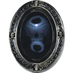 Miroir Halloween hanté musical et lumineux noir 24,5x5,5xH32,5cm