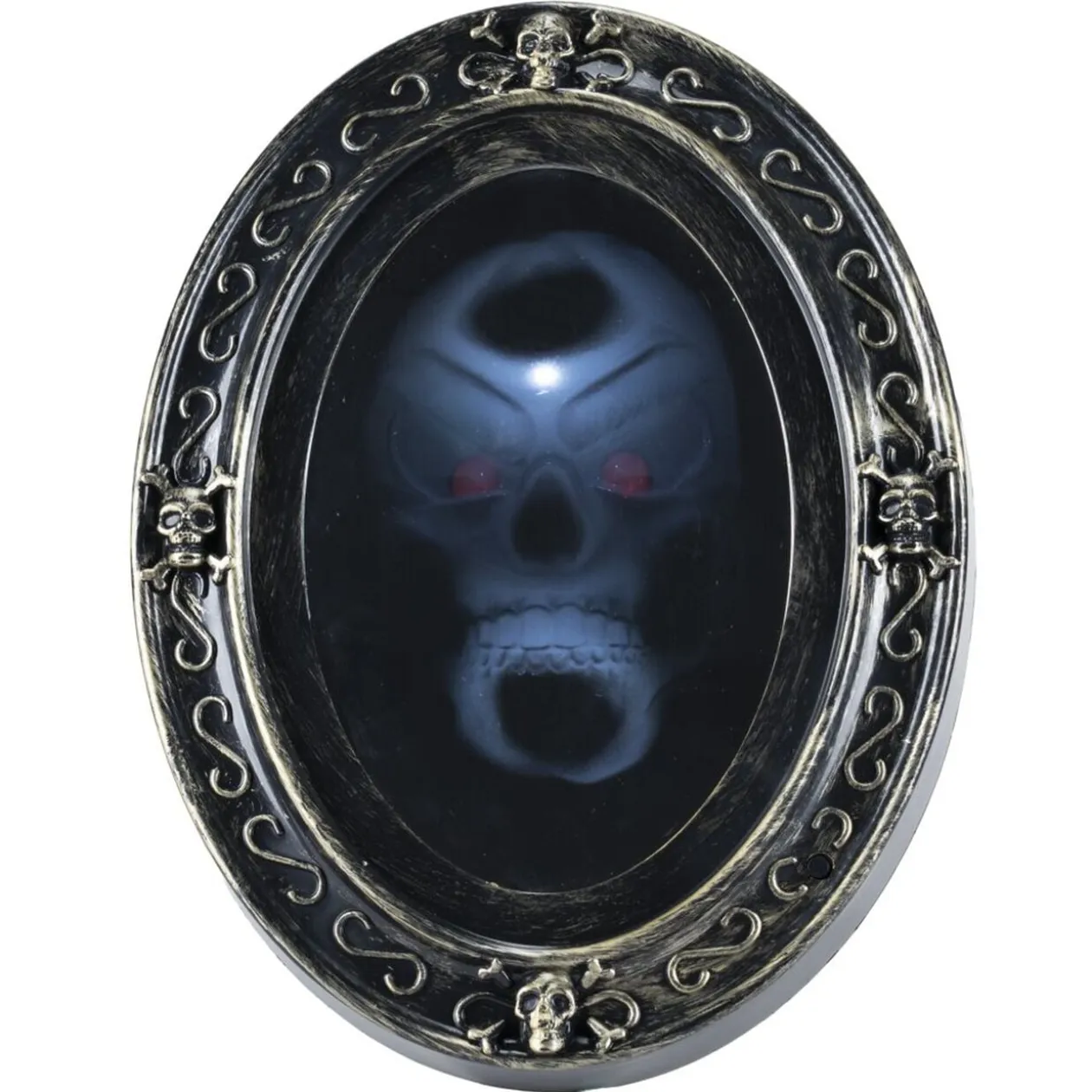 Miroir Halloween hanté musical et lumineux noir 24,5x5,5xH32,5cm