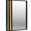 Miroir Kioto bord bois et verre marron et noir 40x50cm