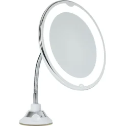 Miroir LED grossissant flexible et pivotant fixation ventouse
