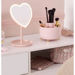 Miroir lumineux à poser avec rangement bijoux H26cm (3 modèles) < Gifi Best